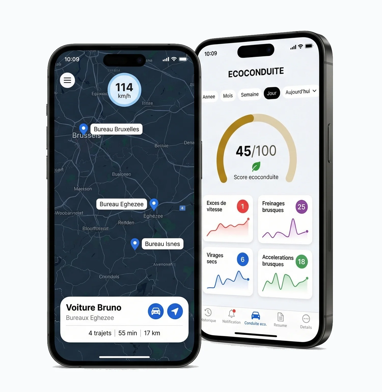 Application mobile Magellan — suivi GPS et &eacute;coconduite sur iPhone